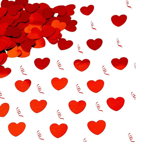 Red Jumbo Confetti Heart Decorations for Cards, Tables and Gift Bags image 1