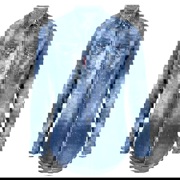 DSQUARED2 S71DM0540 S30341 470 NAVY BLUE SHIRT Mens 50