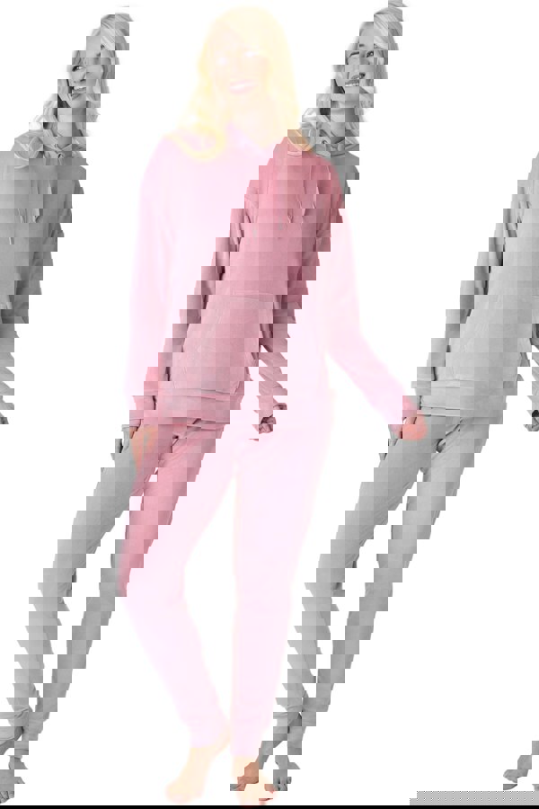 Camille Pink Supersoft Velour Loungewear Pyjama Set