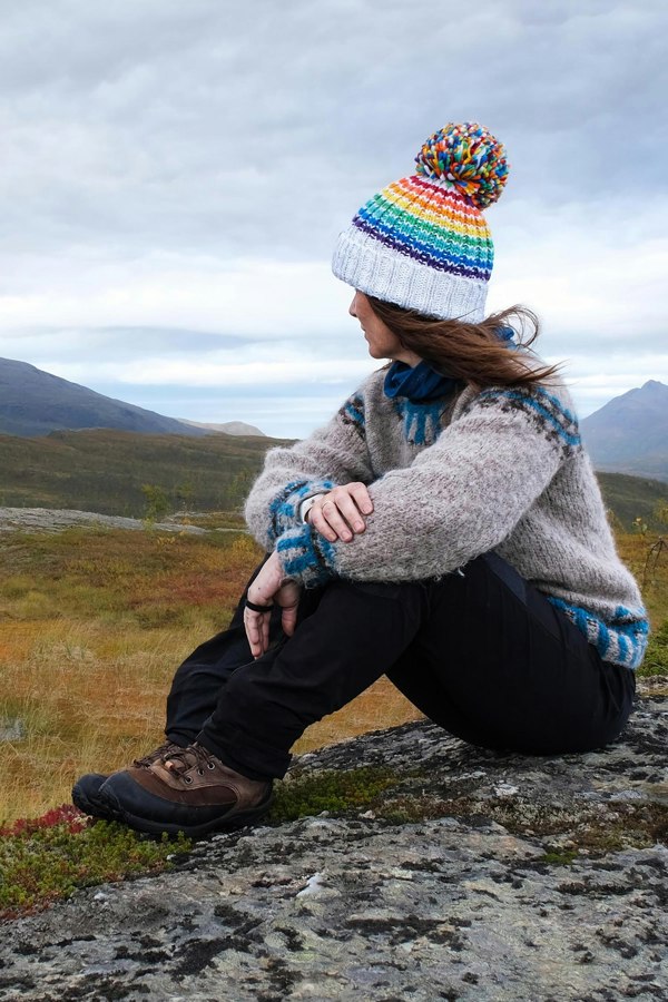 SuperBobble Reflective Beanie Bobble Hat - Glacier Rainbow