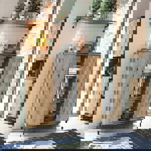 Furniture To Go Darwin Bookcase 2 Door in Green/Oak