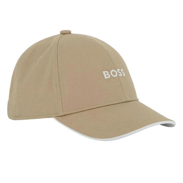 Boss Childrens/Kids Logo Cotton Baseball Cap - Stone - 