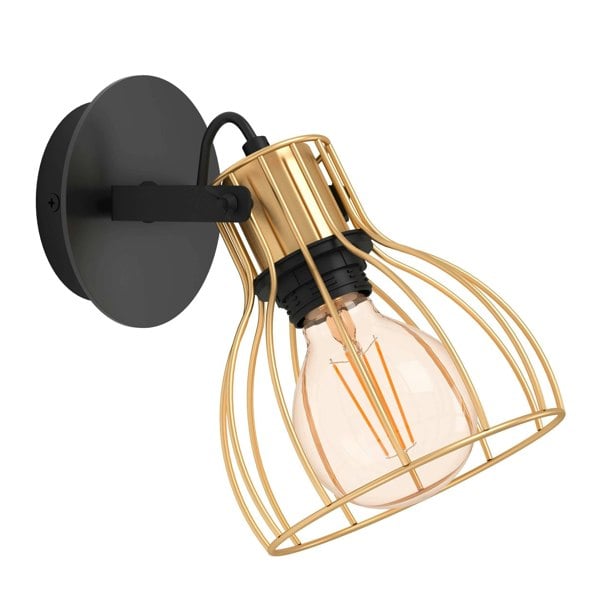 EGLO Sambatello Exposed/Brushed Brass Lightbulb Wall/Ceiling Spotlight