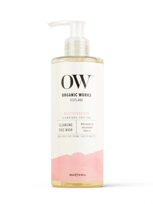 Organic Works Hydra-Balance Face Wash - With Vitamin E & Rose Geranium (300 ml)