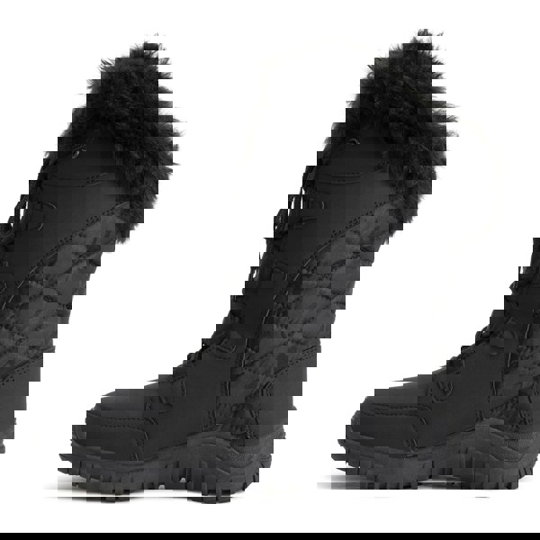 VIVA Women's Quilted Lace Up Waterproof Black Outdoor Cuff Snow Rain Boot