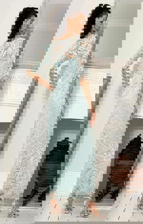 Alie Street London Lila Gown Long - Mint Silver Green