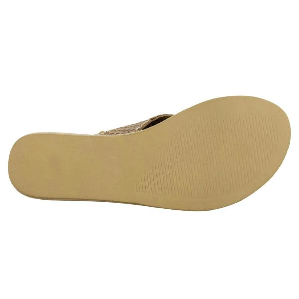 Leather Collection Ladies Leather Collection Low Wedge Braided X Stap Mules