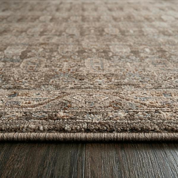 Livabliss Arda-Vintage Taupe Brown Grey Traditional Boho Fringe Rug