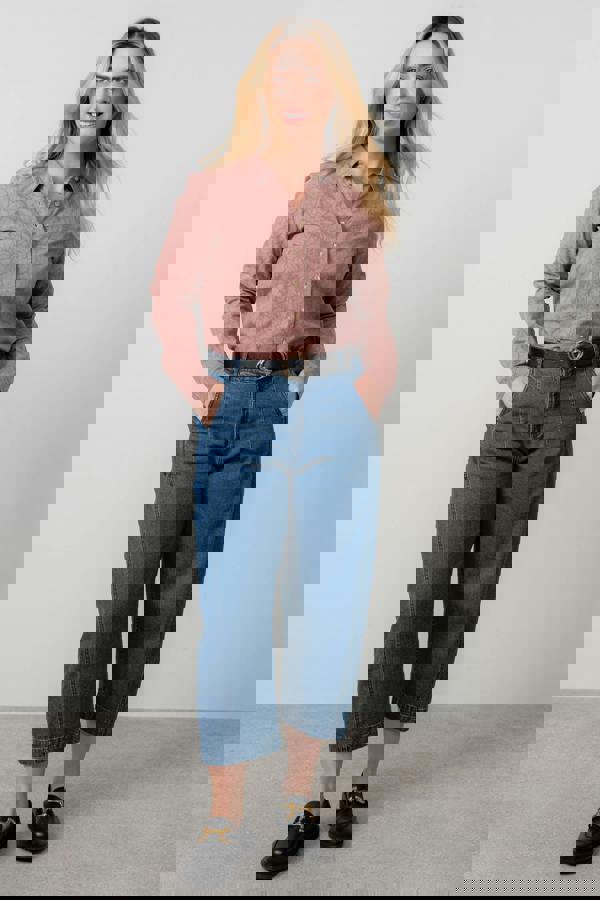 Lily & Me Patsy Textured Jacquard Shirt Antique Rose