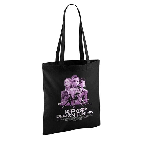 K-Pop Demon Hunters Billboard Poster Reusable Tote Bag - Black