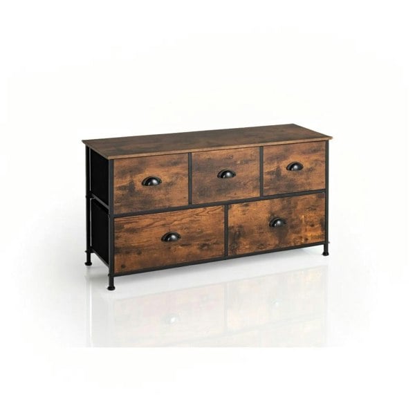 Modcraft Chest of Drawers with Wooden Top and Front with Fabric Drawers
