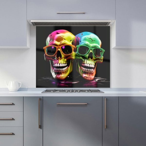 Warren Reed - Designer Happy Skeletons In Sunglasses Kitchen Splashback