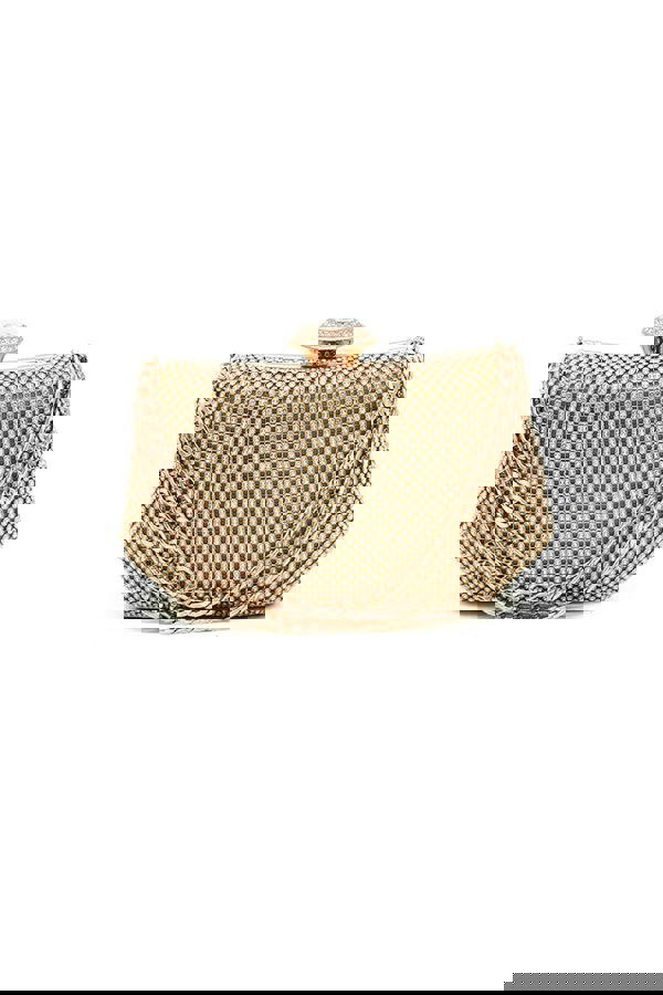 Pluspup Sparkling Evening Clutch Bag with Chain Strap and Jewel Clasp