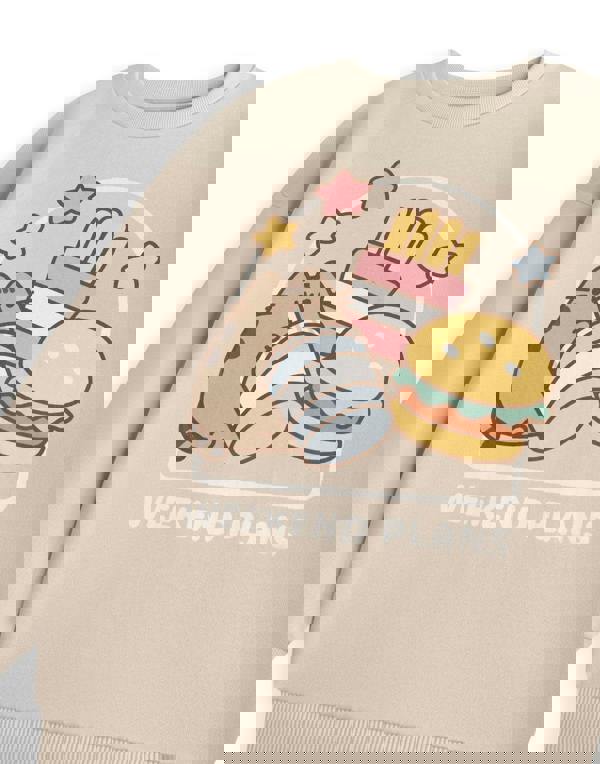 Pusheen Girls Beige Weekend Plans Sweatshirt