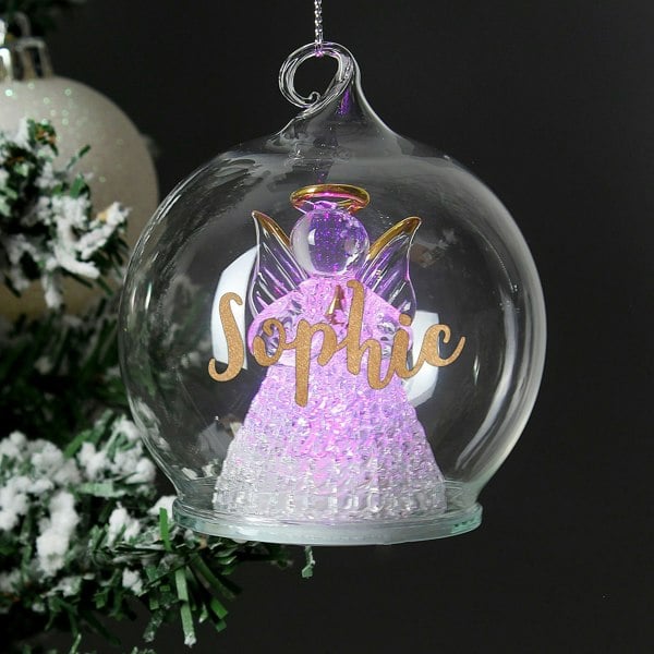 Personalised Memento Company Personalised Christmas LED Angel Bauble