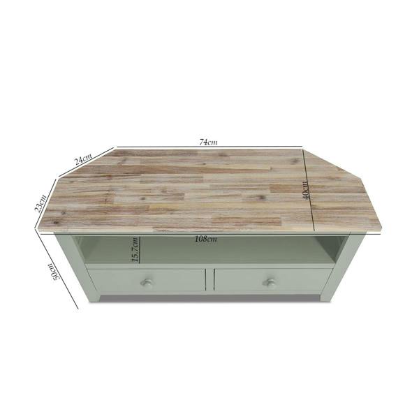 Statement Furniture Florence Wooden Corner TV Unit With 2 Drawers and Shelf