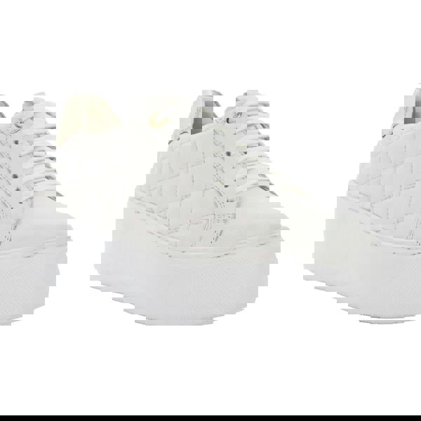 Boss Womens/Ladies Elizas Quilted Leather Wedge Trainers - White - 