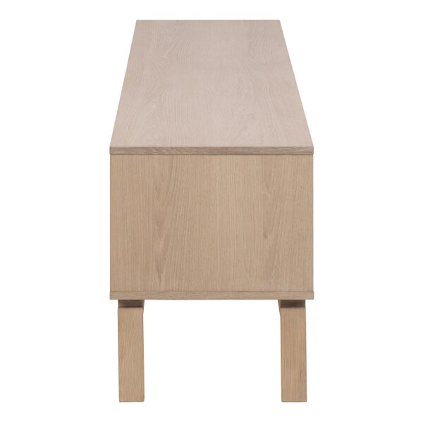 Wyld Haus Nakskov White Oak Wood Panelled 2 Door TV Unit