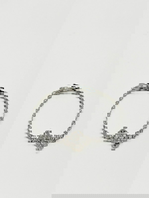 SVNX Clover Diamante Bracelet in Silver Colour - Gift Boxed