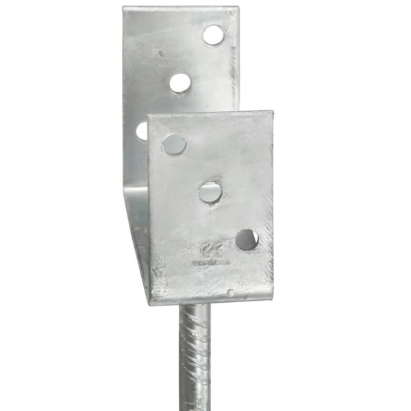 Berkfield Fence Anchors 6 pcs Silver 8x6x30 cm Galvanised Steel