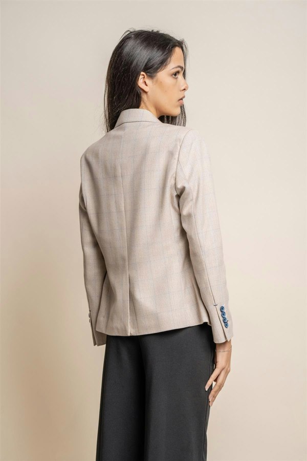 House of Cavani Caridi Beige Check Women