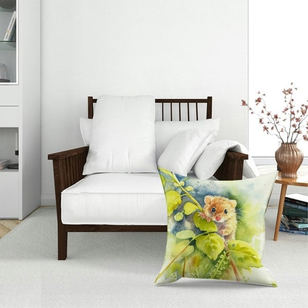 Warren Reed Dormouse Watercolour Floor Cushion