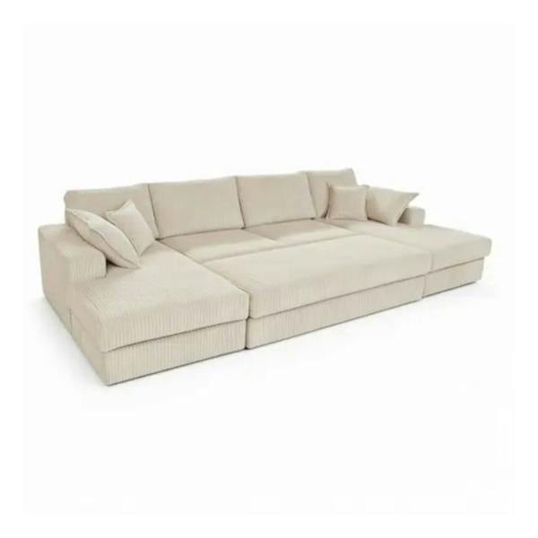 Snug Furniture Large Spacious Double Corner Sofa With Footstool Jumbo Cord