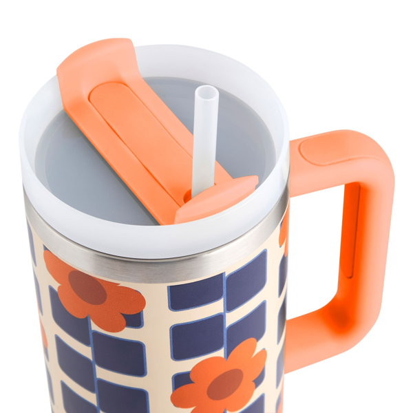 Regatta Orla Kiely Floral Insulated Travel Mug - Orange