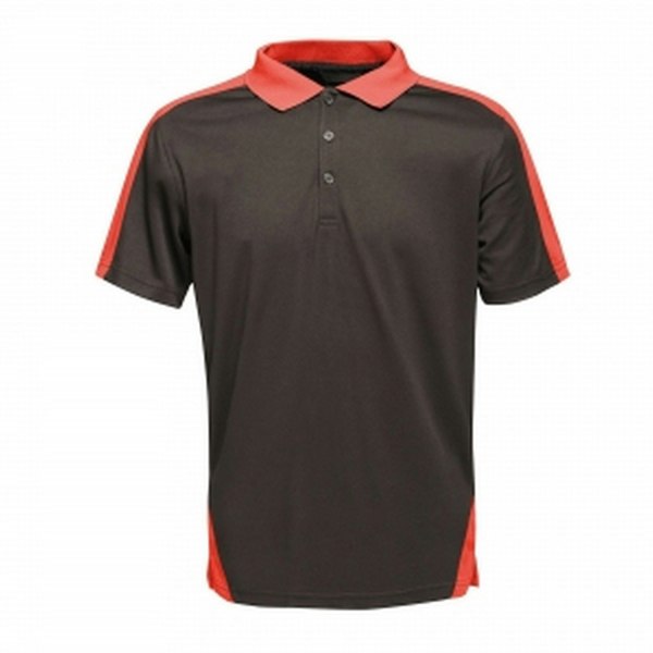 Regatta Mens Contrast Coolweave Polo Shirt - Black/Classic Red