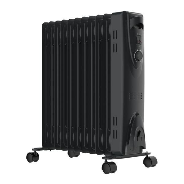 MYLEK Oil Filled Radiator 2500W Portable Heater Thermostat 3 Heat Settings Grey