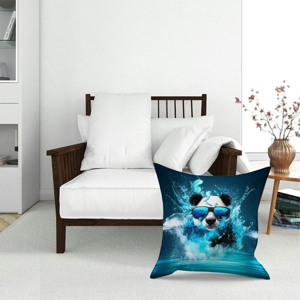 Warren Reed Panda Splashart Water Floor Cushion