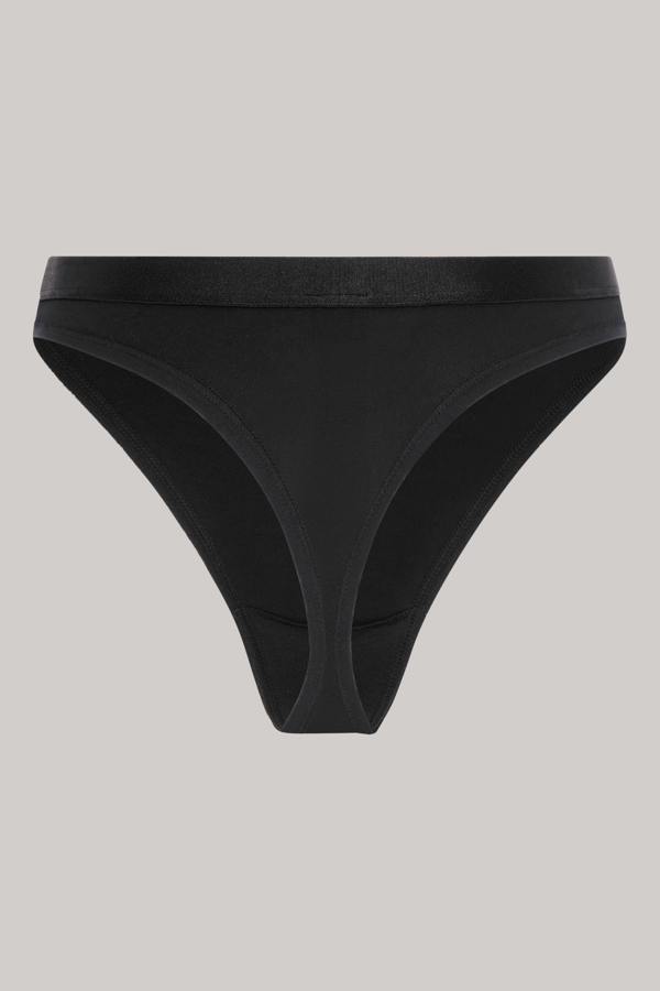 ELLE 3 Pack Super Soft Cotton Heritage Patch Thongsin in Black