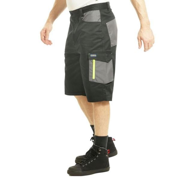 Goodyear Mens Multi Pocket Cargo Shorts - Black/Grey - 