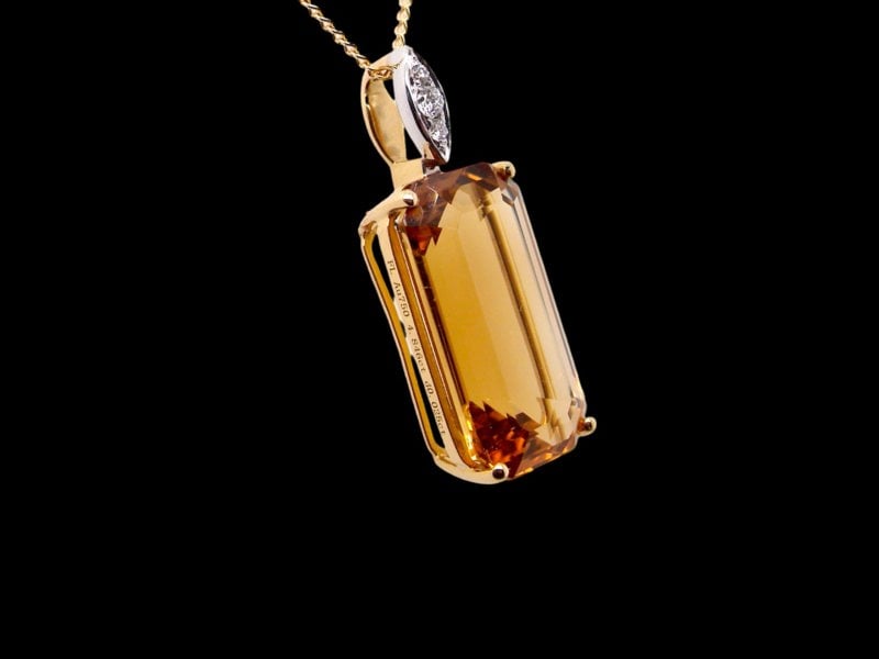 A Citrine and Diamond Pendant side view