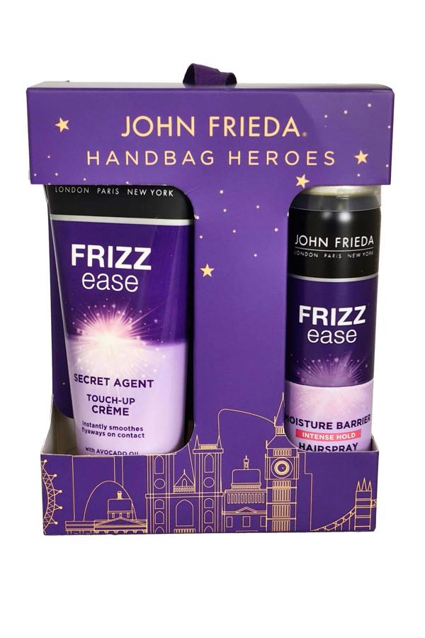 Frizz Ease John Frieda Handbag Heroes Set- Touch Up Creme 100ml Intense Hold Hairspray 75ml John Frieda