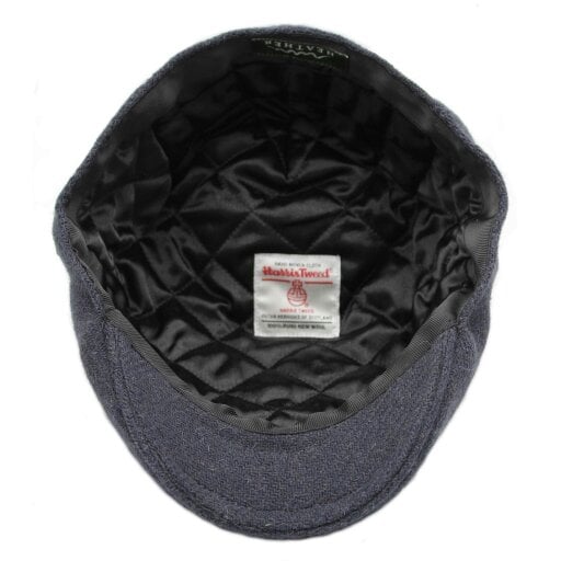 Heather Hats & Accessories Genuine Harris Tweed Wool Flat Cap, Satin Lining, Outdoor Wear, Slate Grey
