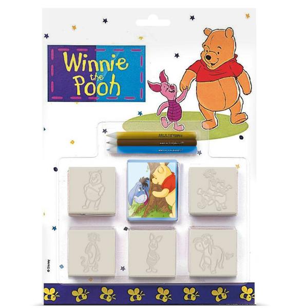 Winnie the Pooh Blister Pack 5 Stamps – Kids Craft & Stationery Set