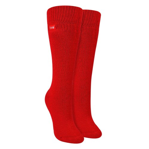 THMO Ladies Extra Long Thermal Socks Brushed Warm Winter Boot Socks Cosy - 4-8 UK - Red
