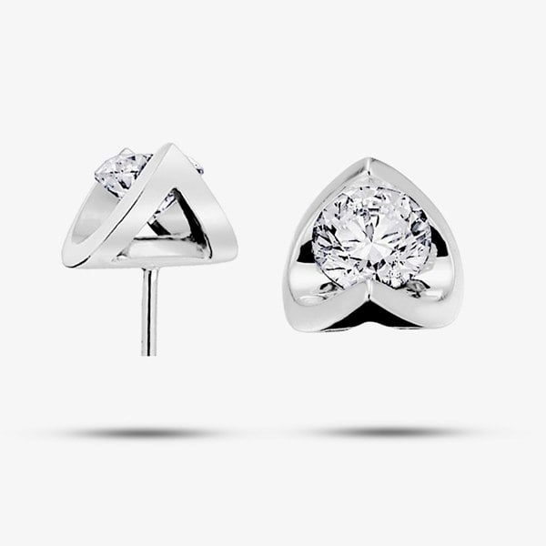 T. H. Baker 9ct White Gold 0.20ct Tension-set Diamond Stud Earrings E2038W/20-18