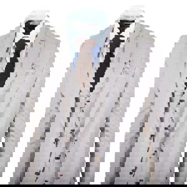 TruClothing James - Men's 3 Piece Cream Tailored Fit Suit