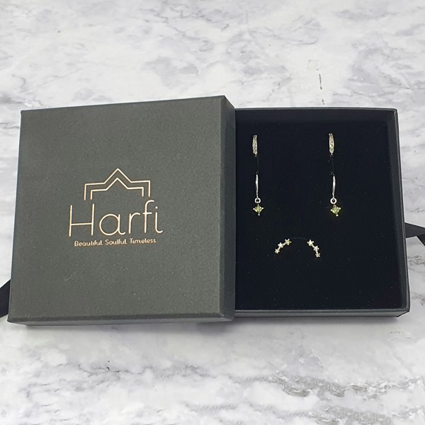 August Birthstone Peridot Earrings Gift Set For Her