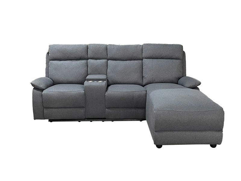 DS Living Sorento Recline Left Hand Corner 3 Seater Fabric Sofa in Grey or Cream
