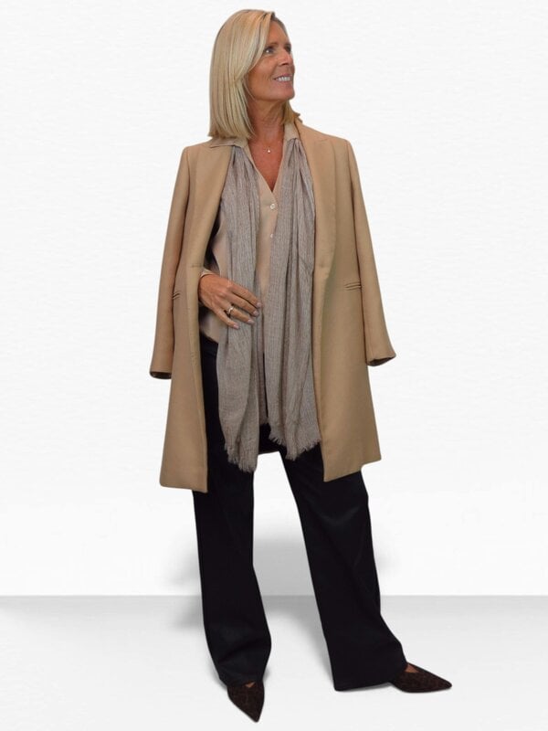 Paulo Due Lightweight Two Tone Crinkle Shawl Scarf