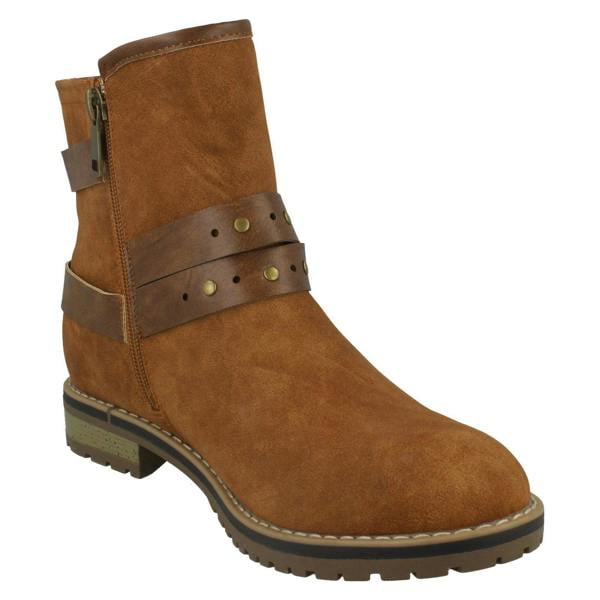Spot On Ladies Spot On Low Heel Ankle Boots F50708