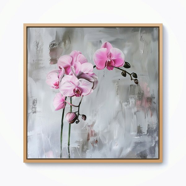 Warren Reed Pink Orchids Framed Canvas