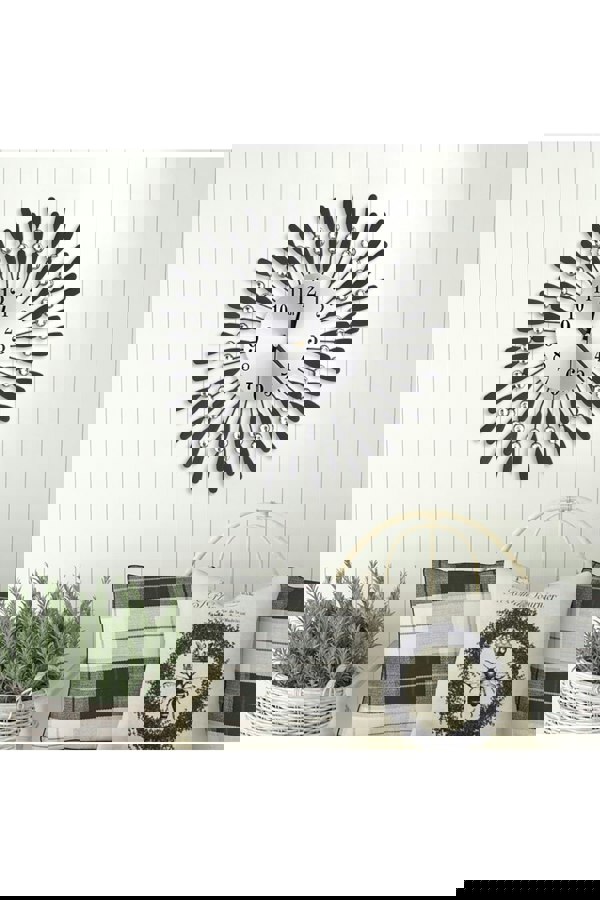 Living and Home D37.5Cm Metal Ackerly Wall Clock