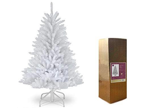 4ft to 12ft White Imperial Pine Artificial Christmas Trees with Hinged Branches and Metal Stand image 3