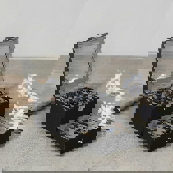 Rafaelo Mobilia 8 Slot Watch Lockable Box Grey