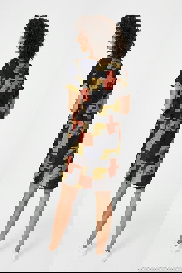 Navy | Abstract Print Relaxed Shift Dress