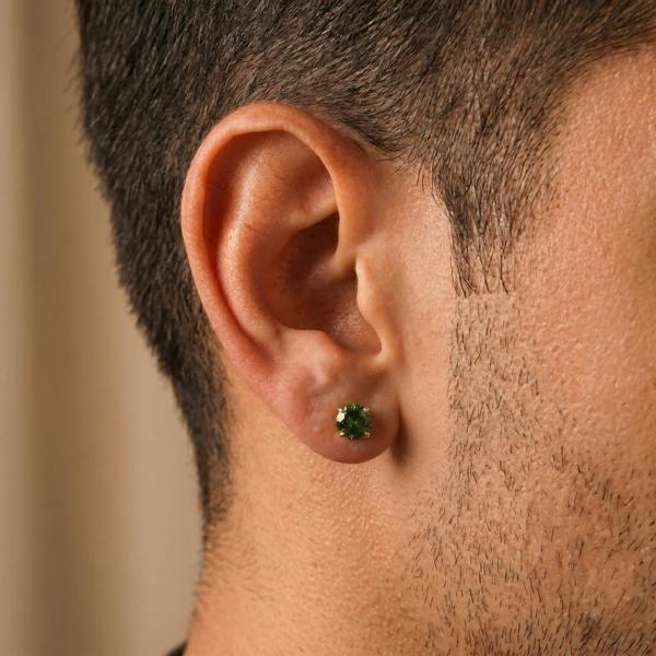 Spero London 9ct Solid Gold Peridot Stud Earrings